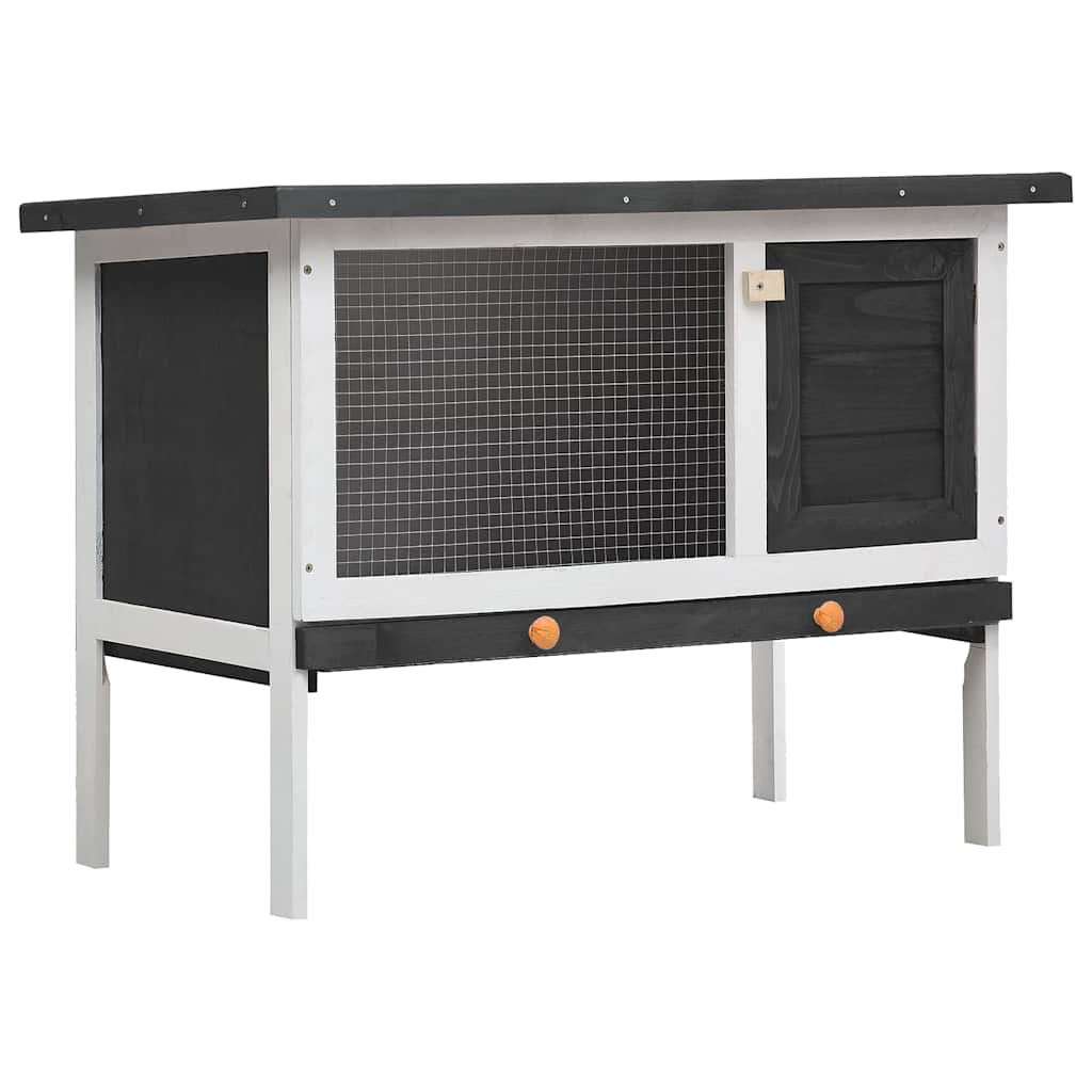 vidaXL Outdoor Rabbit Hutch with 1 Tier Wood