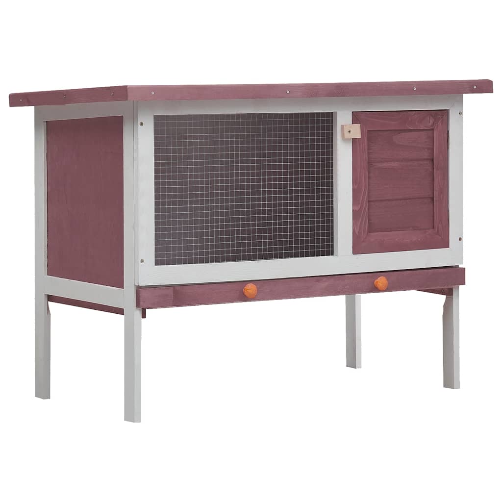 vidaXL Outdoor Rabbit Hutch with 1 Tier Wood