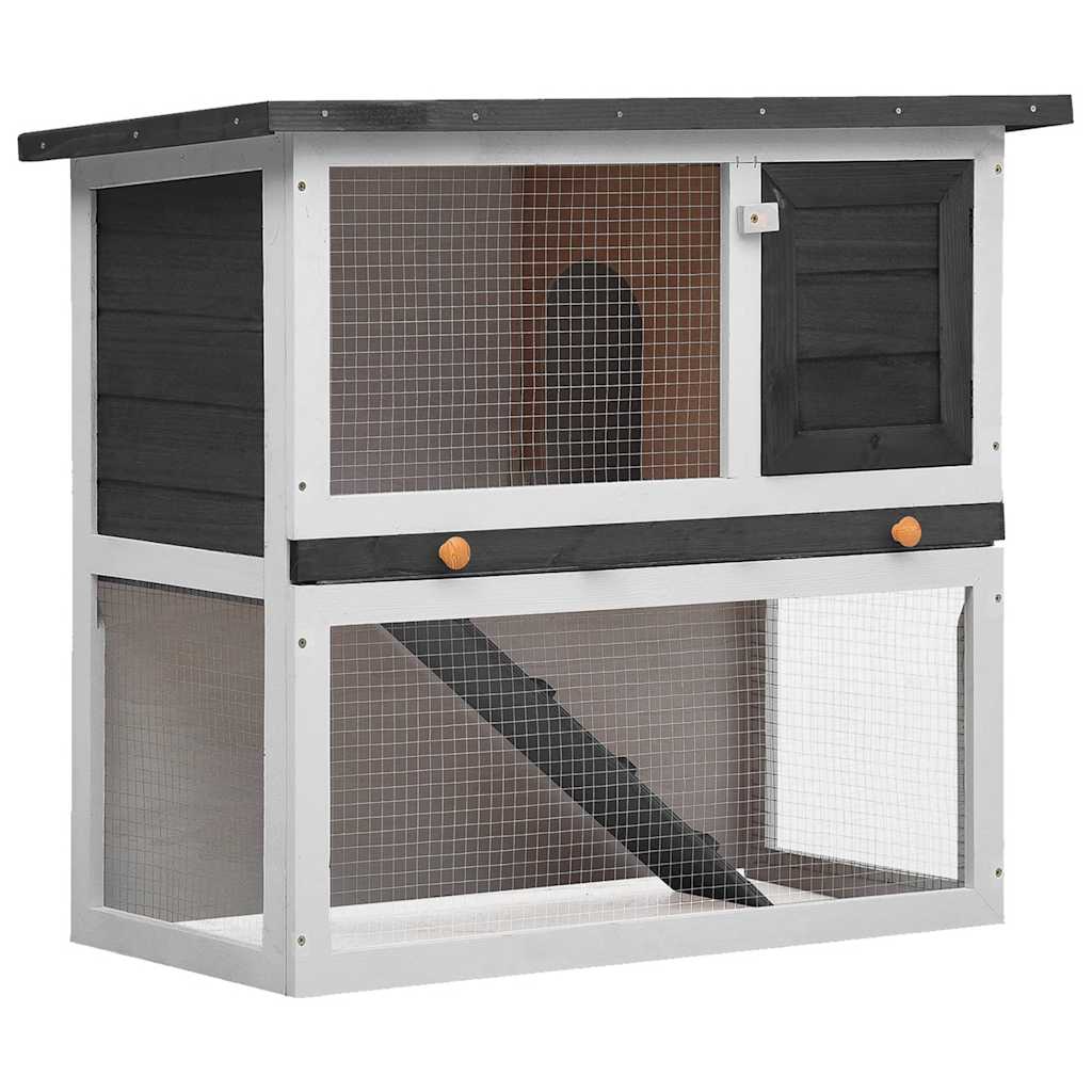 vidaXL Outdoor Rabbit Hutch with 1 Door Wood