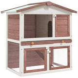 vidaXL Outdoor Rabbit Hutch with 3 Doors Wood