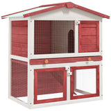 vidaXL Outdoor Rabbit Hutch with 3 Doors Wood