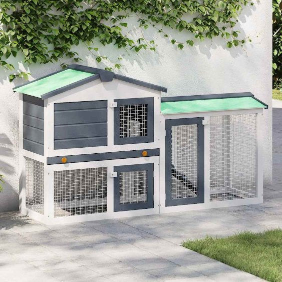 vidaXL Outdoor Rabbit Hutch Large Wood