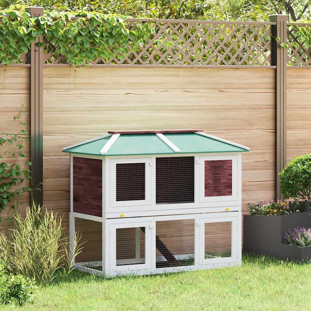 vidaXL 2-Story Wooden Animal Hutch