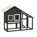vidaXL Rabbit Hutch 140x63x120 cm Solid Fir Wood