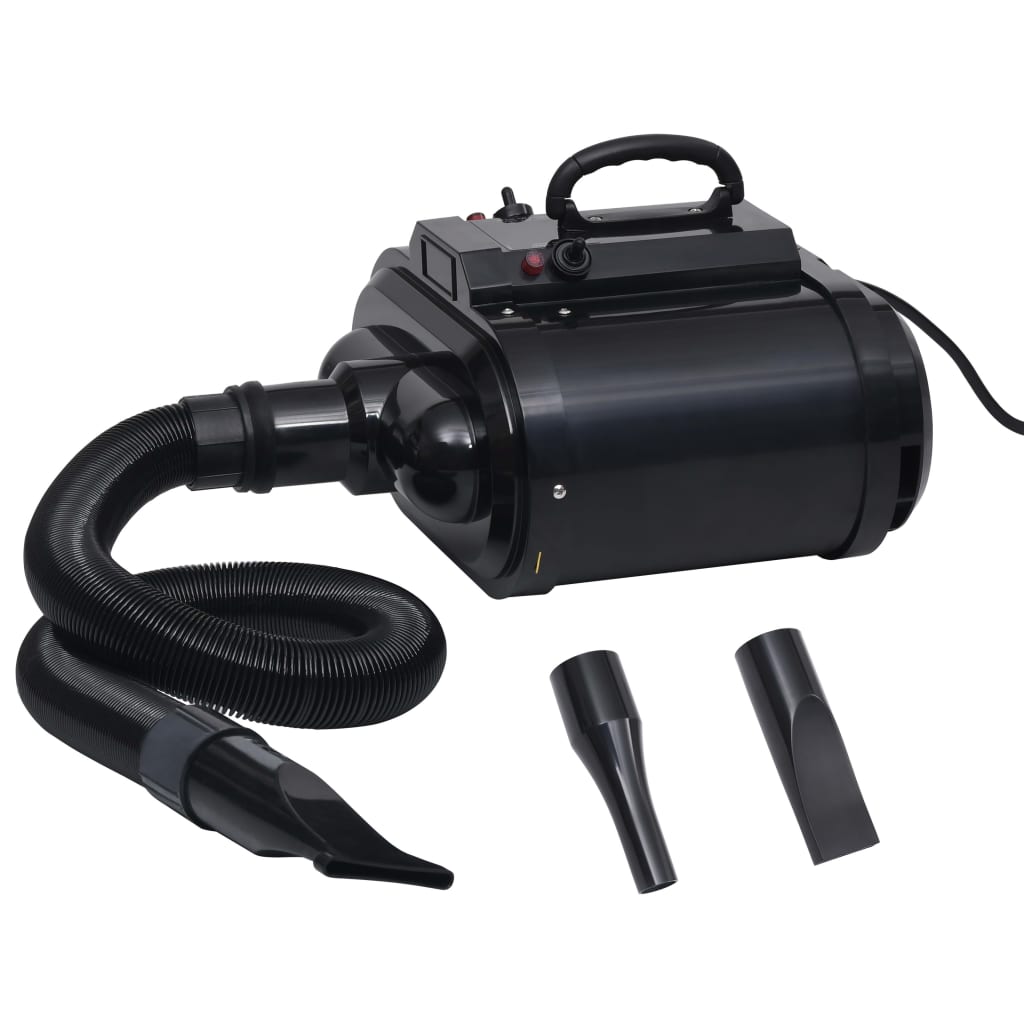 vidaXL Dog Grooming Dryer with 3 Nozzles 2400 W Black