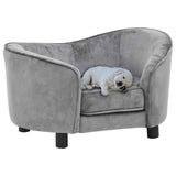 vidaXL Hondenbank 69x49x40 cm pluche grijs