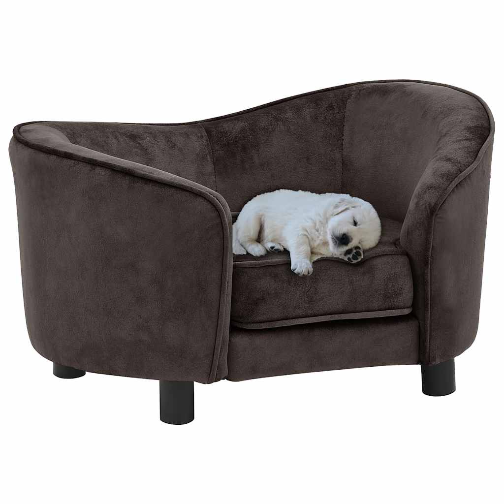 vidaXL Hondenbank 69x49x40 cm pluche grijs