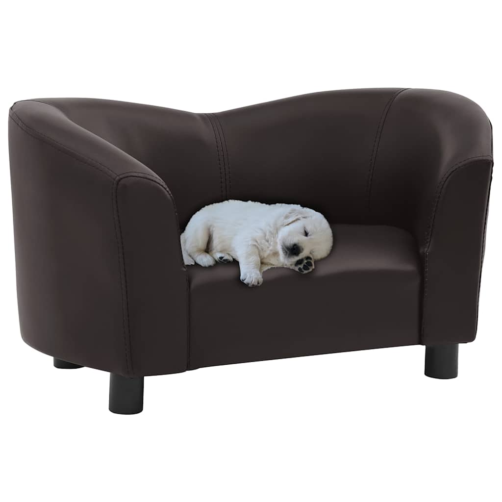 vidaXL Dog Sofa 67x41x39 cm Faux Leather Black