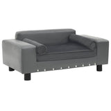 vidaXL Dog sofa 81x43x31 cm plush and artificial leather grey
