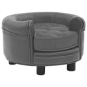 vidaXL Dog Sofa 48x48x32 cm Plush and Faux Leather Grey