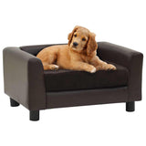 vidaXL Hondenbank 60x43x30 cm pluche en kunstleer grijs