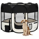 vidaXL Foldable Dog Playpen with Carry Bag 90x90x58 cm Black