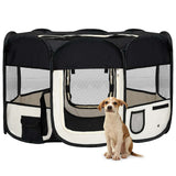 vidaXL Foldable Dog Playpen with Carry Bag 90x90x58 cm Black
