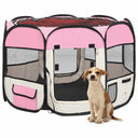 vidaXL Foldable Dog Playpen with Carry Bag 90x90x58 cm Black