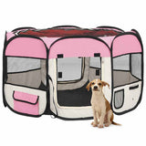 vidaXL Foldable Dog Playpen with Carry Bag 90x90x58 cm Black