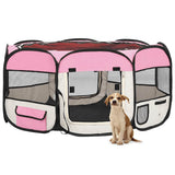 vidaXL Foldable Dog Playpen with Carry Bag 90x90x58 cm Black