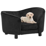 vidaXL Hondenbank 69x49x40 cm pluche grijs