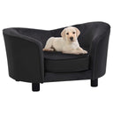 vidaXL Dog sofa 69x49x40 cm plush and artificial leather black