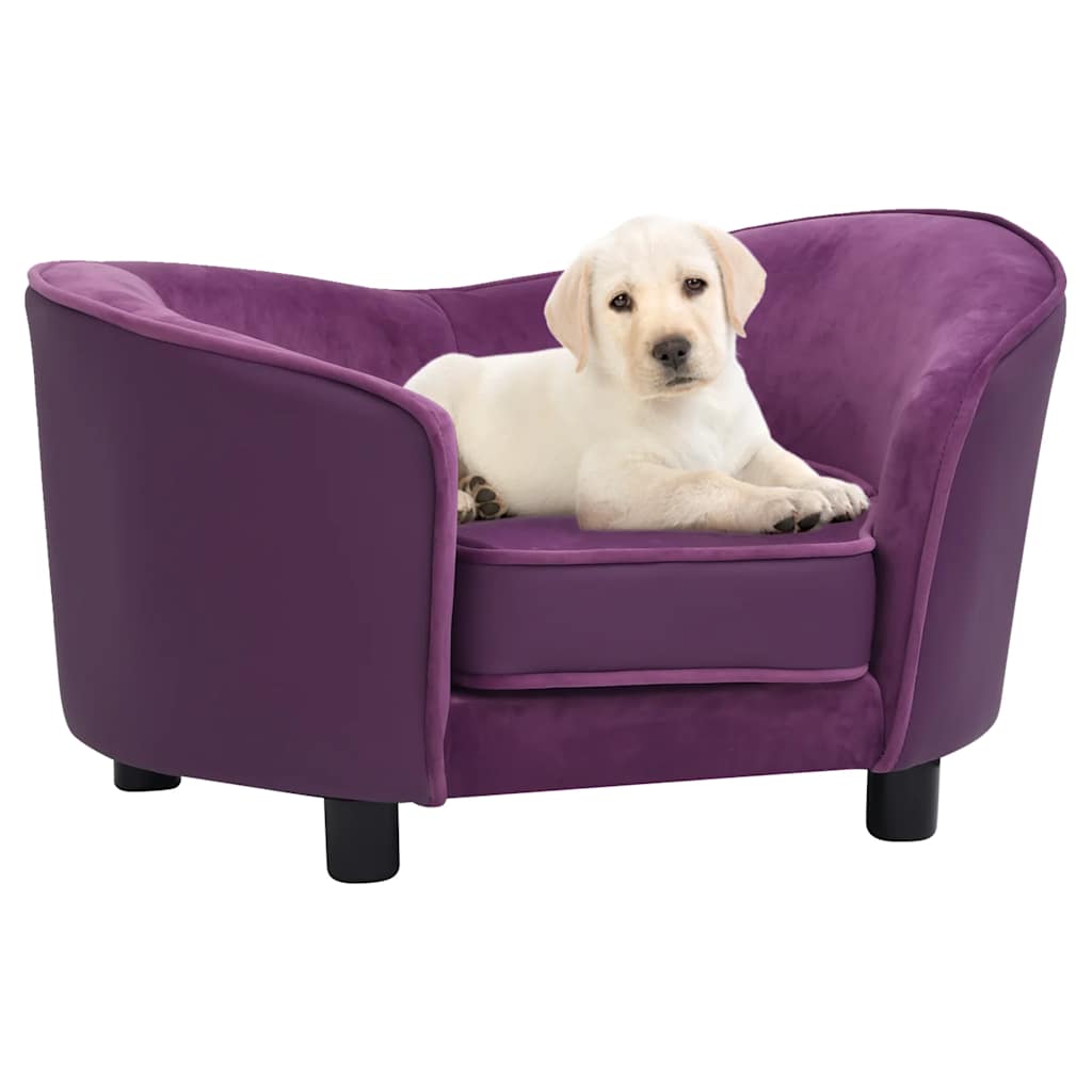 vidaXL Hondenbank 69x49x40 cm pluche en kunstleer zwart