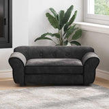 vidaXL Dog Sofa 72x45x30 cm Plush Black
