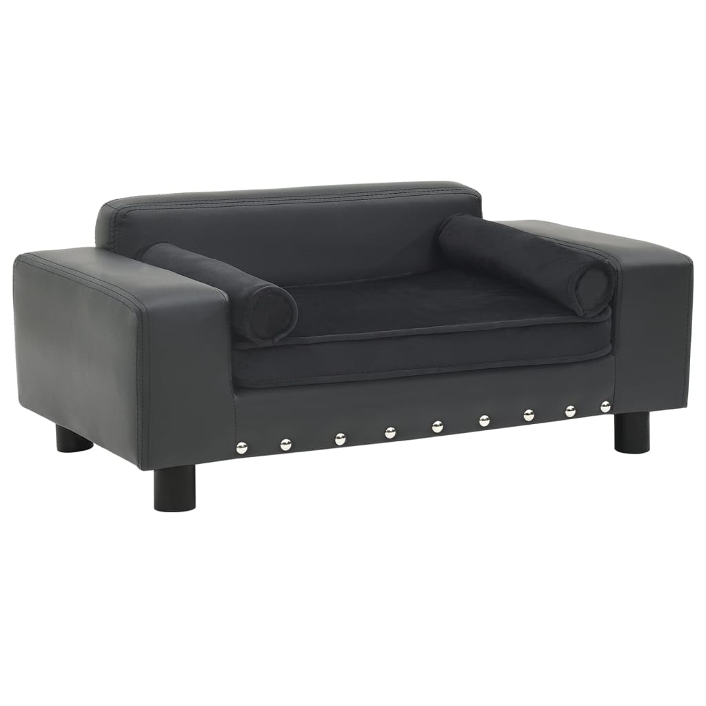 vidaXL Dog sofa 81x43x31 cm plush and artificial leather grey
