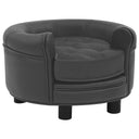 vidaXL Dog Sofa 48x48x32 cm Plush and Faux Leather Grey