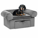 vidaXL Banque d'honneur avec chargeur 75x50x38 cm pluche gris