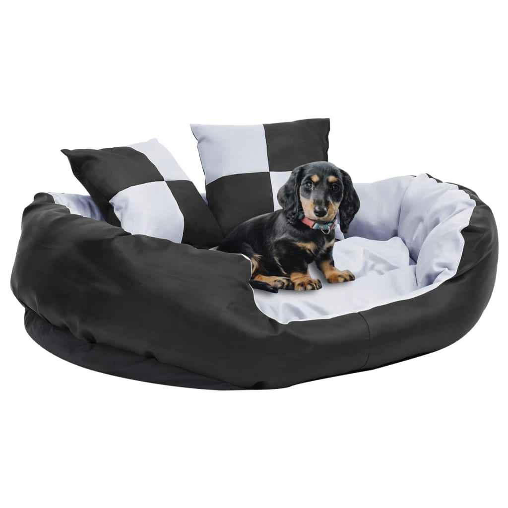 vidaXL Hondenkussen omkeerbaar en wasbaar 65x50x20 cm grijs en zwart