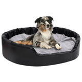 vidaXL Hondenmand 69x59x19 cm peluche et artisanat noir et gris