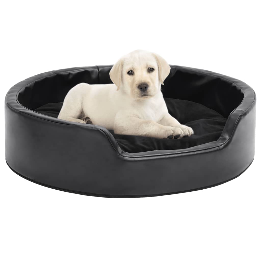 vidaXL Hondenmand 69x59x19 cm peluche et artisanat noir et gris