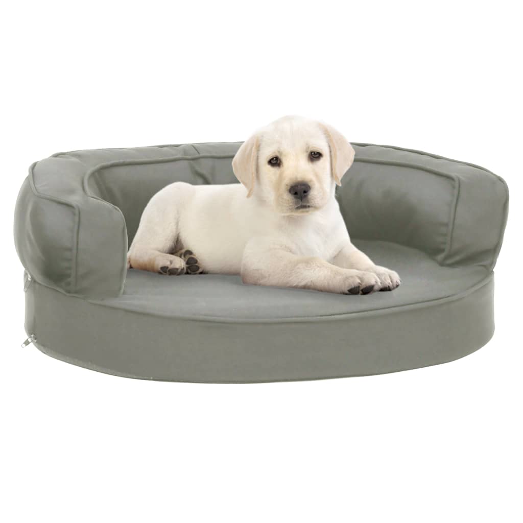 vidaXL Hondenbed ergonomisch linnen-look 75x53 cm donkergrijs