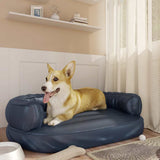 vidaXL Ergonomic Foam Dog Bed 60x42 cm Faux Leather Dark Blue