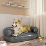 vidaXL Ergonomic Foam Dog Bed 60x42 cm Faux Leather Dark Blue