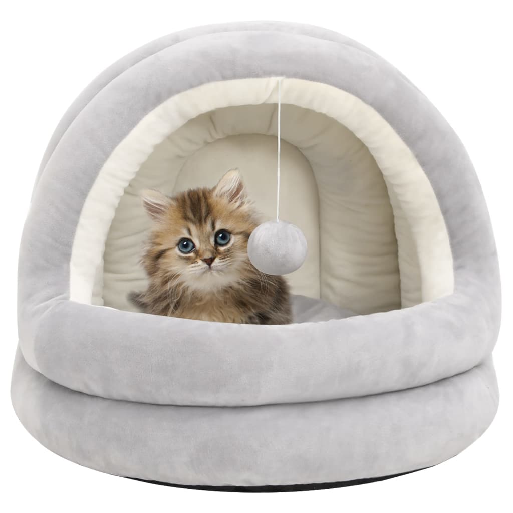 vidaXL Cat bed 40x40x35 cm grey and cream