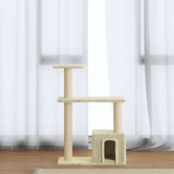 vidaXL Cat Scratching Tree with Sisal Scratching Posts 70 cm Cream