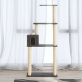 vidaXL Cat scratcher with sisal scratching posts 147 cm cream