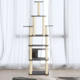 vidaXL Cat scratching tree with sisal scratching posts 183 cm light grey