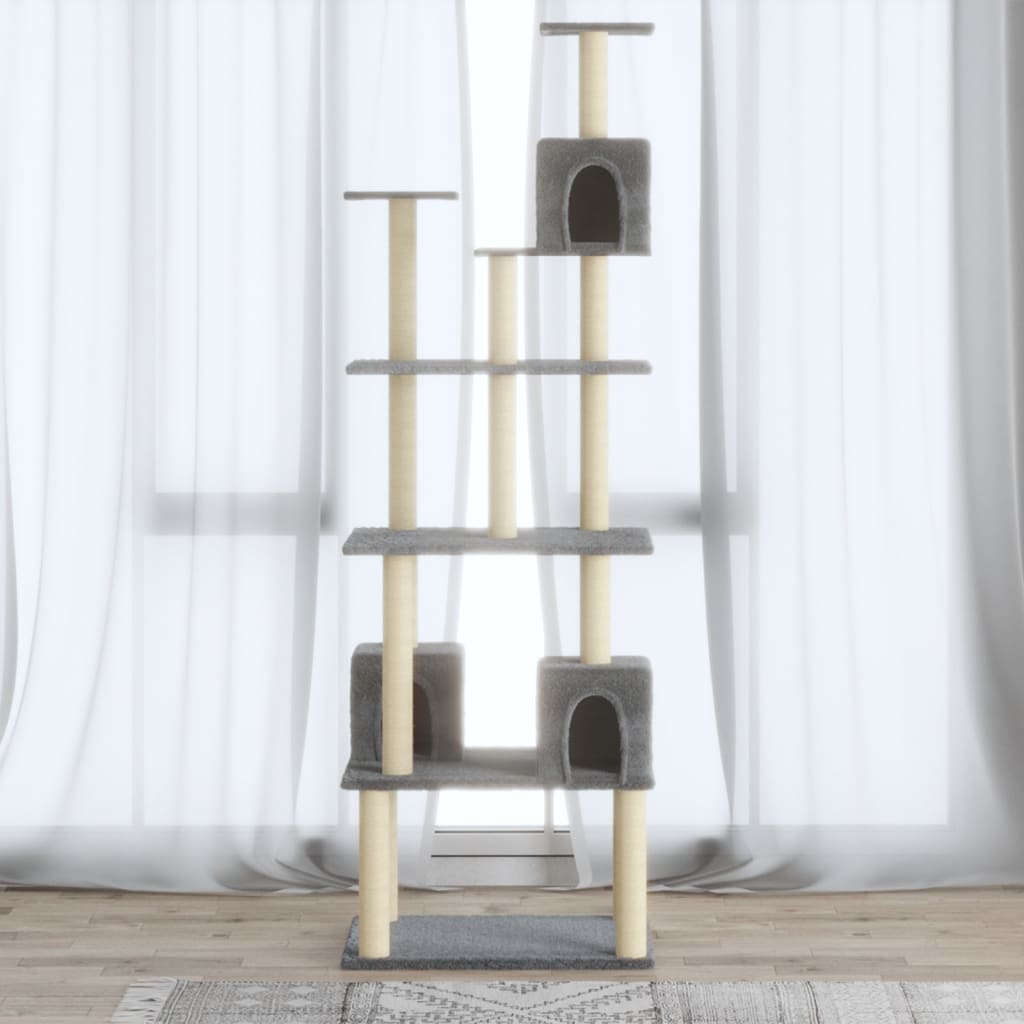 vidaXL Cat Tree with Sisal Scratching Posts 188 cm Cream