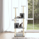 vidaXL Cat tree with sisal scratching posts 141 cm cream