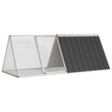 vidaXL Rabbit Hutch 201.5x80.5x71 cm galvanized steel anthracite