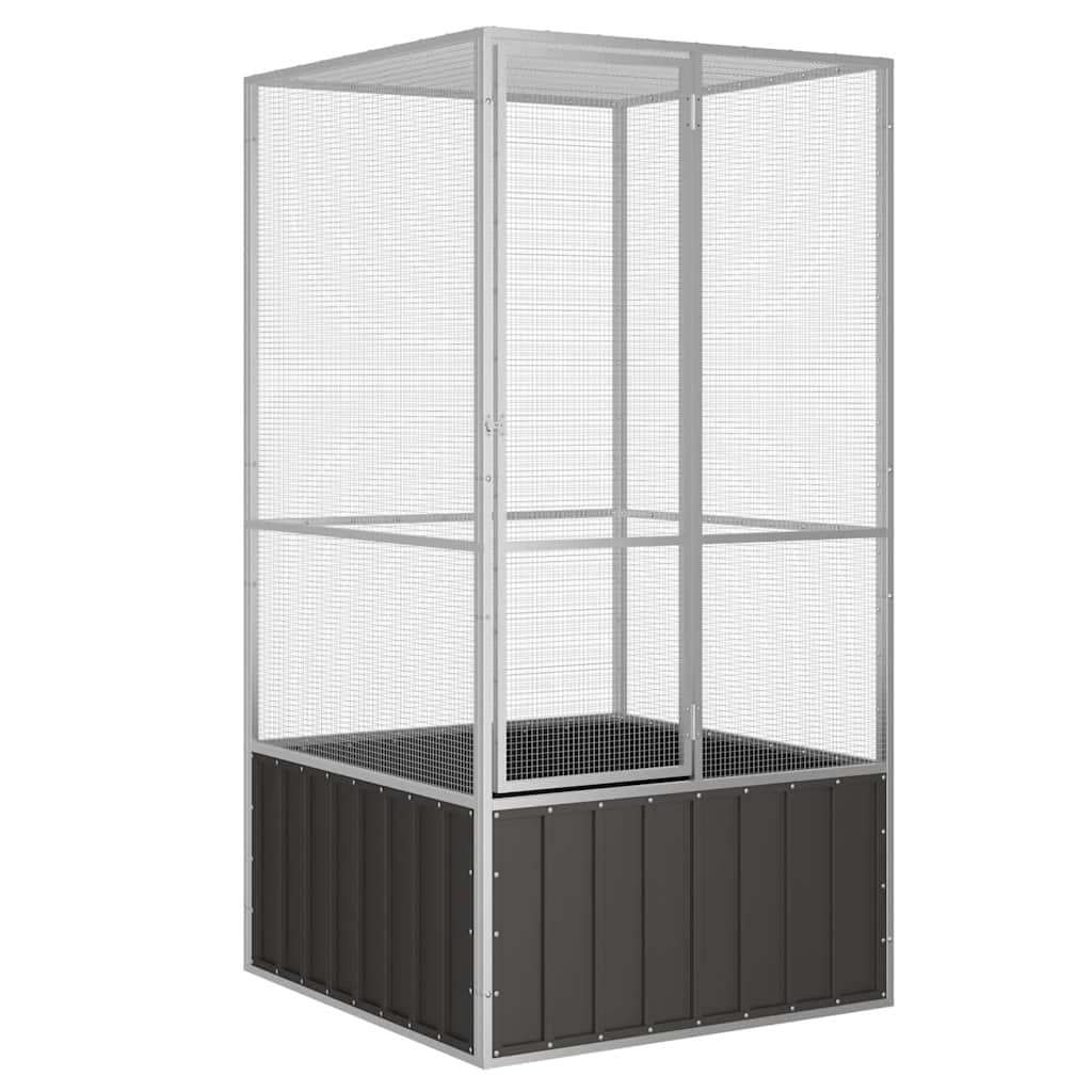 vidaXL Aviary 111x107x211.5 cm galvanized steel anthracite