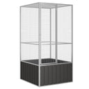 vidaXL Vogelkooi 111x107x211,5 cm couleur galvanisée en acier inoxydable