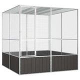 vidaXL Aviary 111x107x211.5 cm galvanized steel anthracite