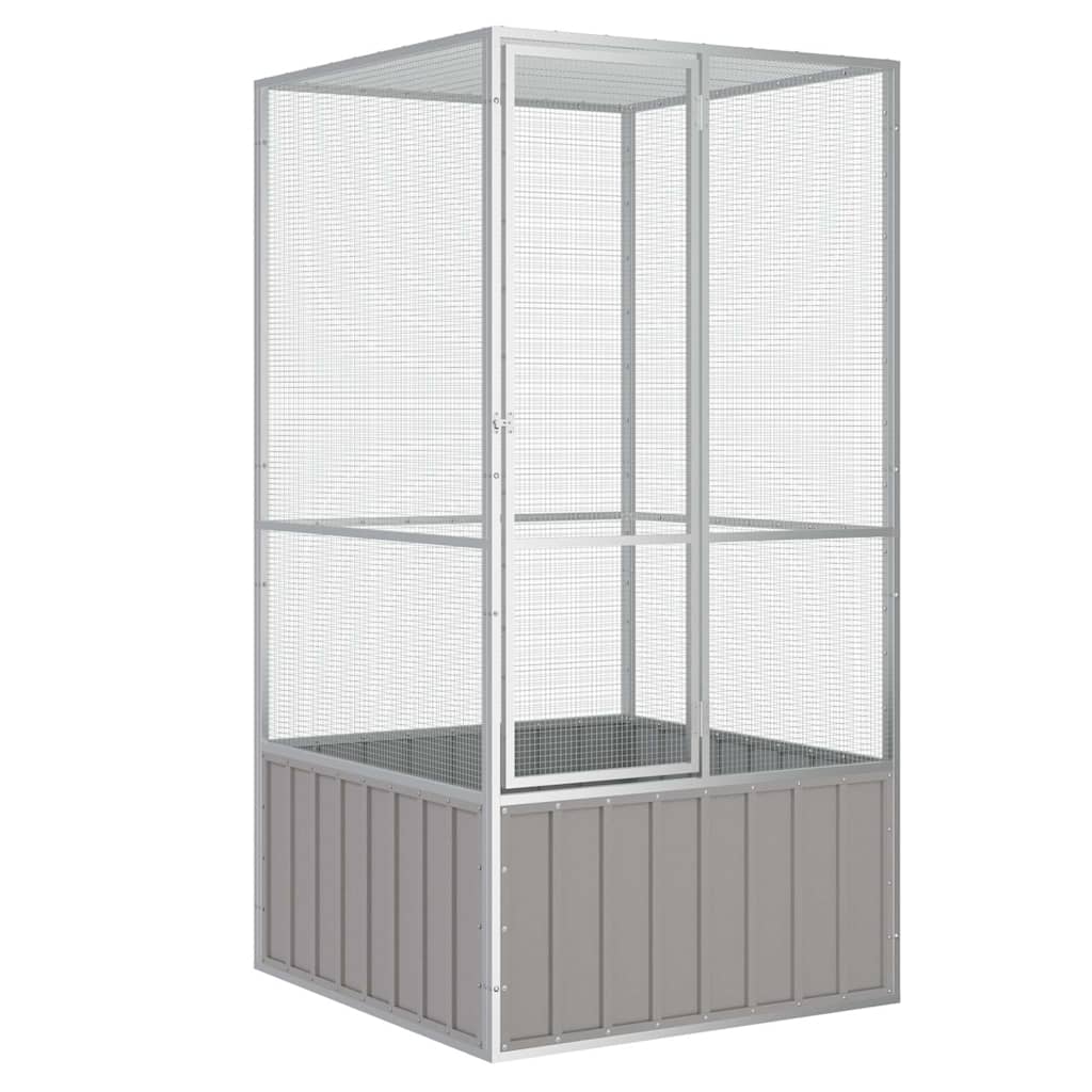 vidaXL Aviary 111x107x211.5 cm galvanized steel anthracite