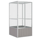 vidaXL Vogelkooi 111x107x211,5 cm couleur galvanisée en acier inoxydable