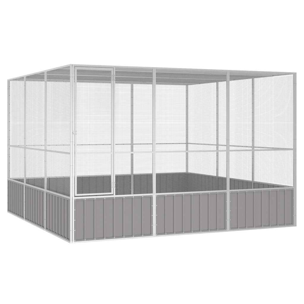 vidaXL Aviary 111x107x211.5 cm galvanized steel anthracite
