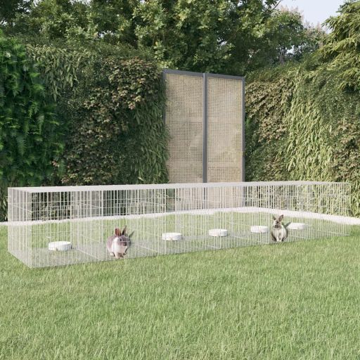 vidaXL Rabbit Cage 78x54x54 cm Galvanised Iron
