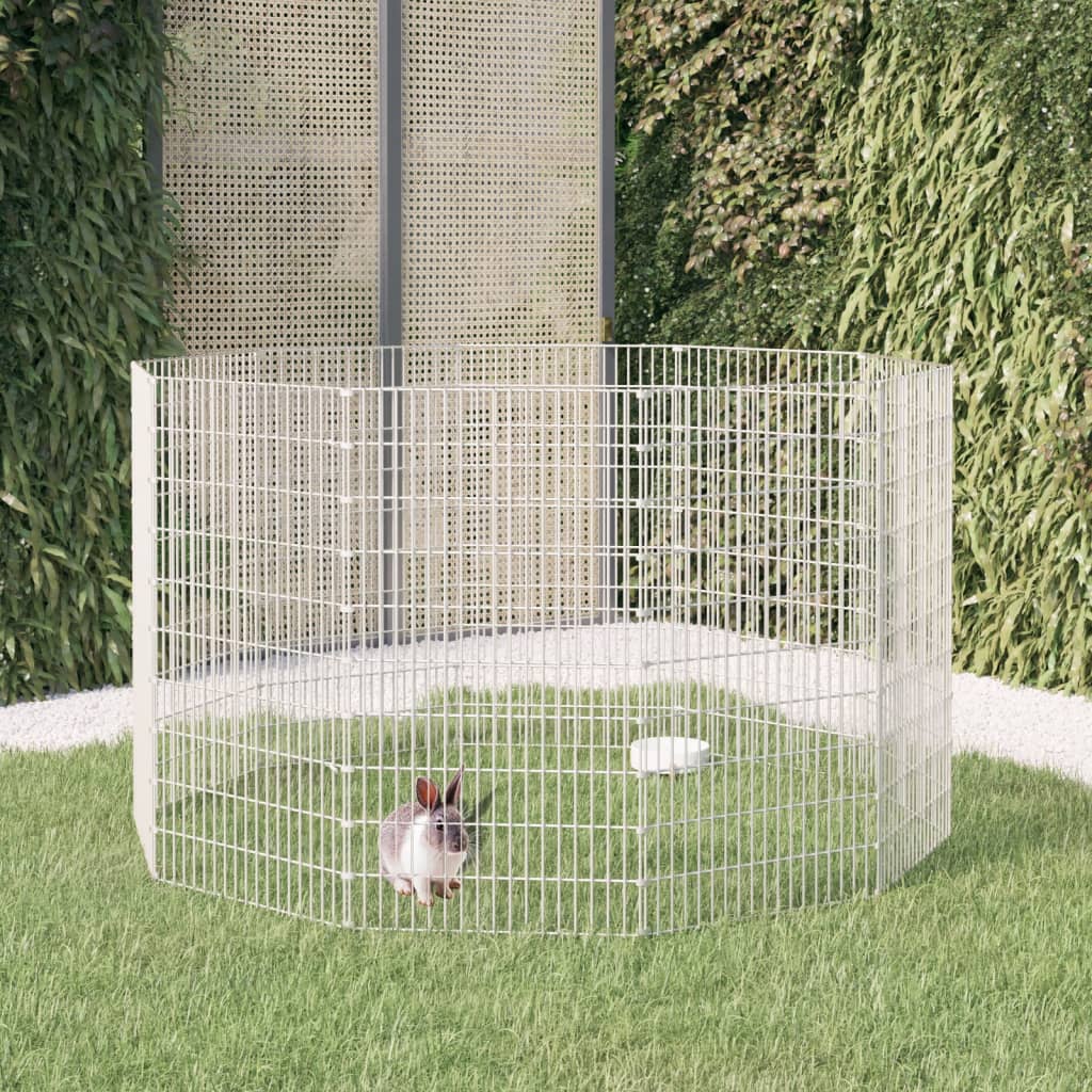 vidaXL Pet Enclosure 6 Panels 54x60 cm Galvanized Iron