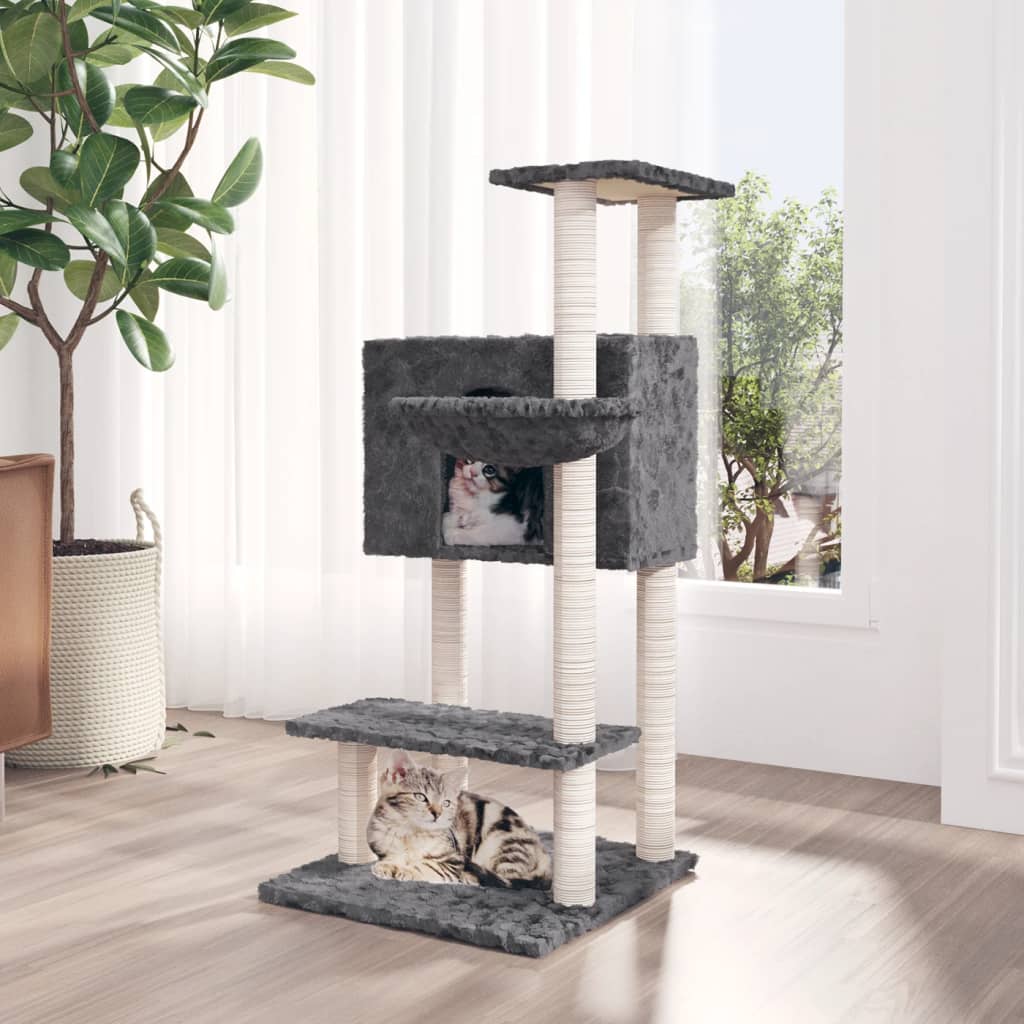 vidaXL Cat Tree with Sisal Scratching Posts 108.5 cm Cream