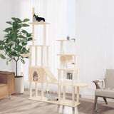 vidaXL Cat Tree with Sisal Scratching Posts 279 cm Cream